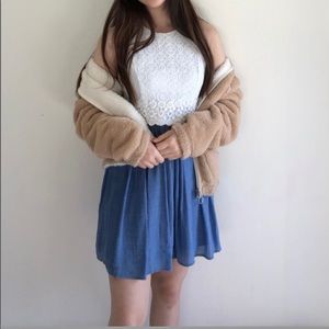 casual dress with white lace